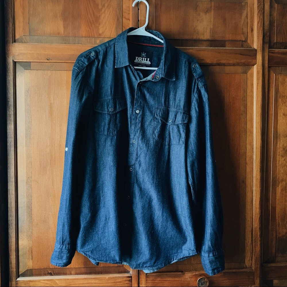 Drill Jean Shirt - Snap Button Large